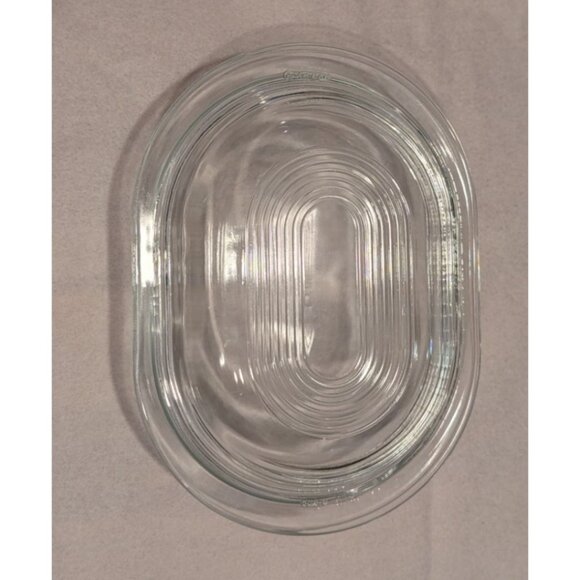 Pyrex 602-C Clear Glass Oval Casserole Dish with Ribbed Lid - Picture 9 of 16